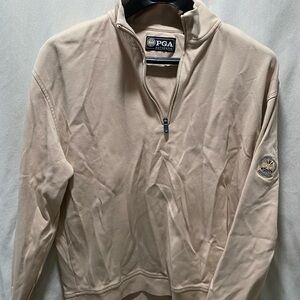 PGA Quarter-Zip Pullover in Beige